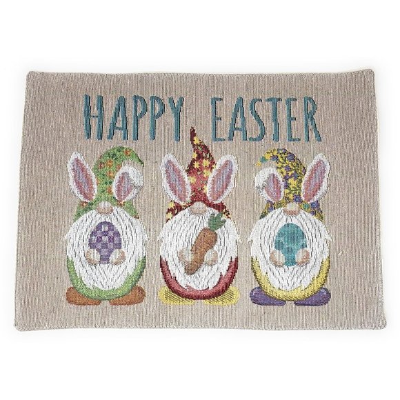 Happy Easter Bunny Gnomes Fabric Placemats (Set of 4) - Picture 1 of 3